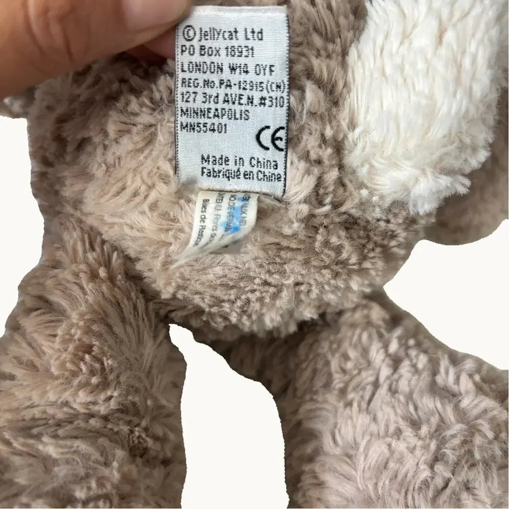 Jellycat Retired Rollo Rabbit/Bunny Brown Suede Paws Plush Lovey Animal Medium